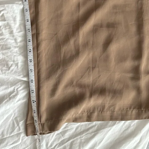 Tronjori Tan Taupe Super Wide-Leg Flowy Women's Pants - Picture 4 of 6